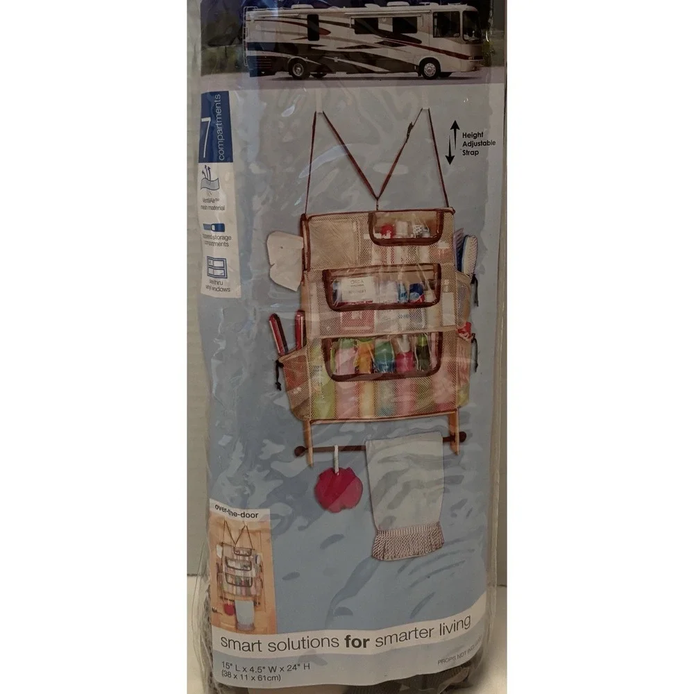 7 Pocket Shower Organizer Hanging Storage Bag Travel Home Organizer Holder